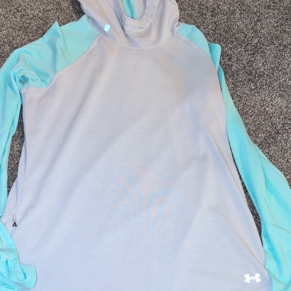 Under Armour Aqua and Gray Performance Hoodie